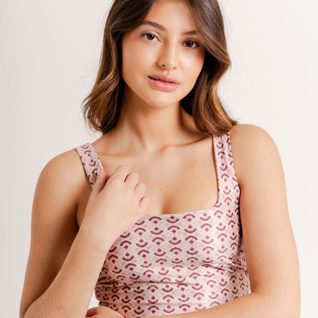 Top Cropped Estampa Blush by BEE GRACIE - TOPS Bee Gracie moda fitness feminina