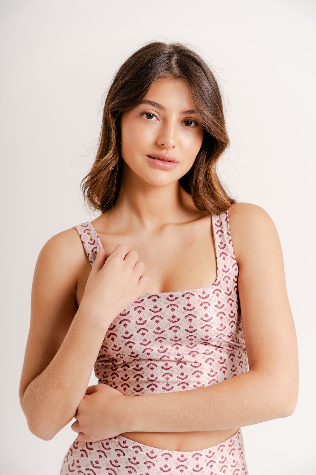 Top Cropped Estampa Blush