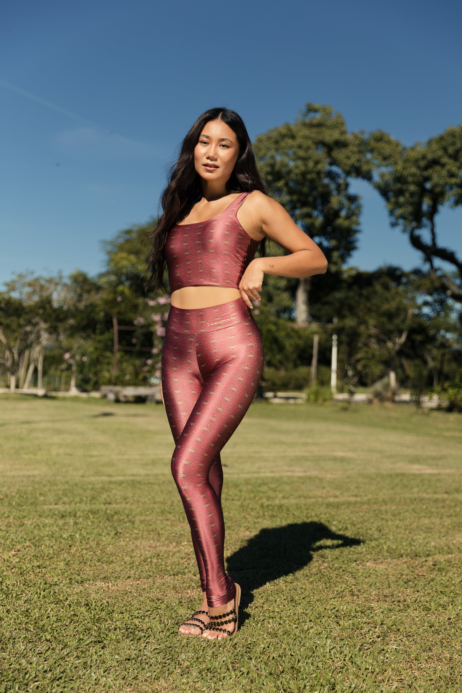 Legging Estampa Flor de Lis  modelo High Waist