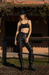 Legging Estampa Tsuru Noir  modelo High Waist Bee Gracie moda fitness feminina
