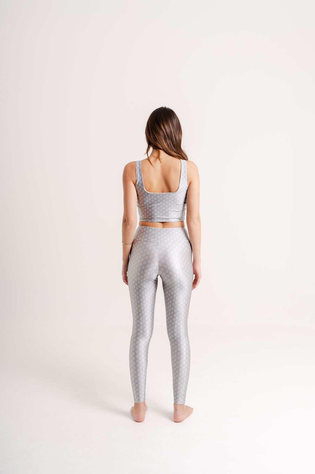 Top Cropped Estampa Azure