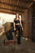 Flare Estampa Tsuru Noir Bee Gracie moda fitness feminina