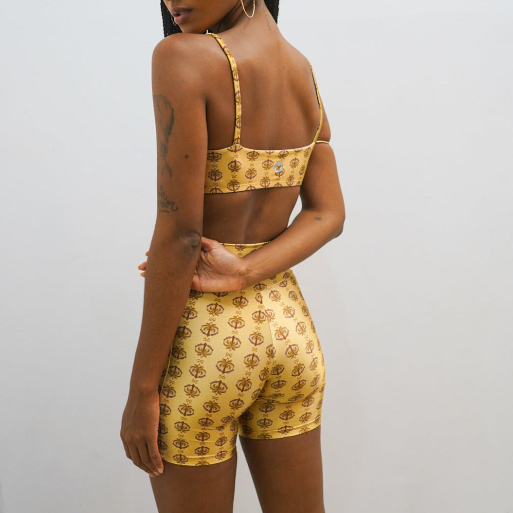 Short Estampa Golden Breeze Bee Gracie moda fitness feminina