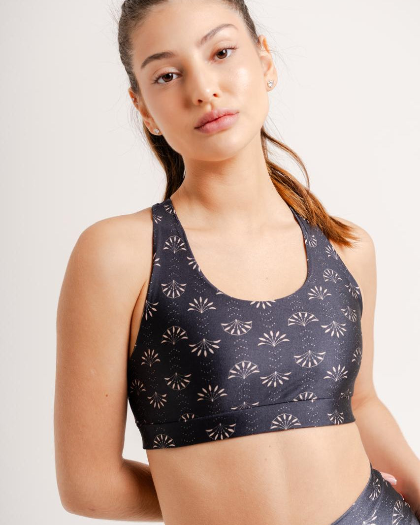 Racerback Top – Dahlia Print Bee Gracie moda fitness feminina