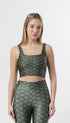 Top Cropped Estampa Green Lotus Bee Gracie moda fitness feminina