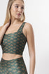 Top Cropped Estampa Green Lotus Bee Gracie moda fitness feminina