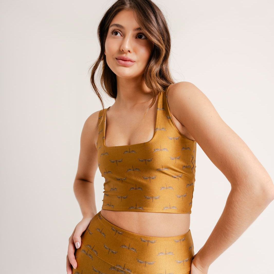 Top Cropped Estampa Dragonfly by BEE GRACIE - TOPS Bee Gracie moda fitness feminina